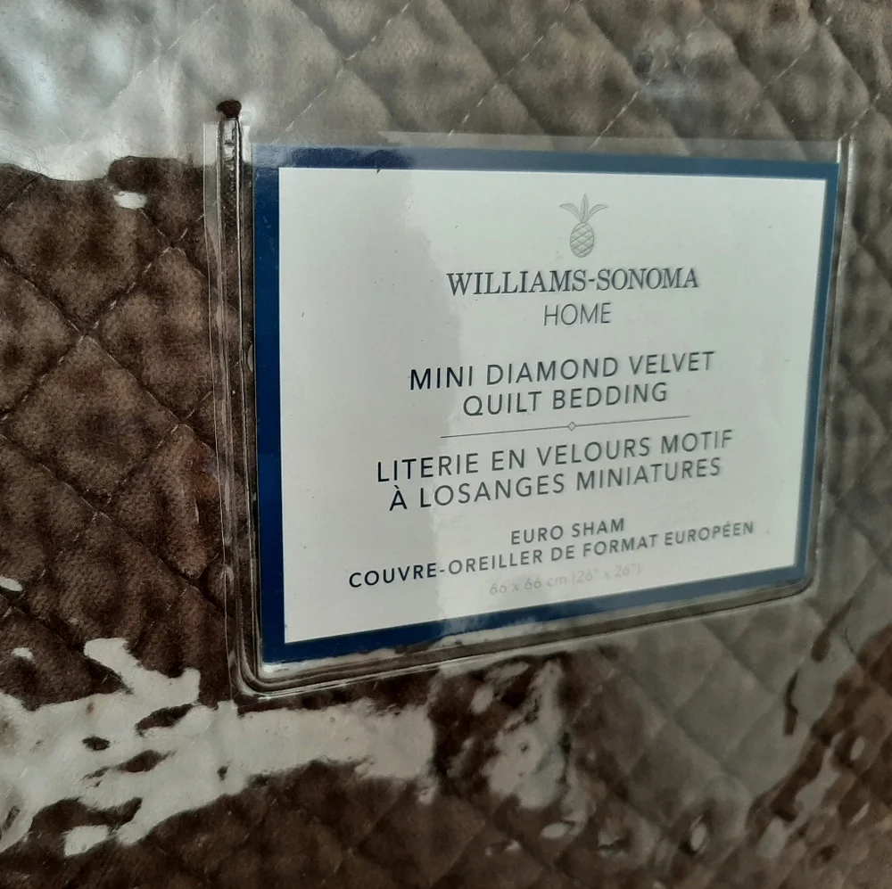 **Williams Sonoma Diamond Velvet Euro Shams